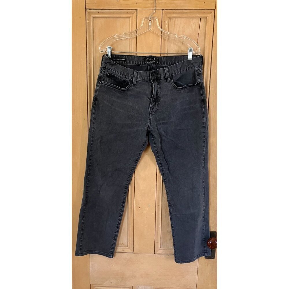 Lucky Brand 221 Mens Original Straight Fit Cropped Jeans 34x28 Black AN EXC - Picture 3 of 12